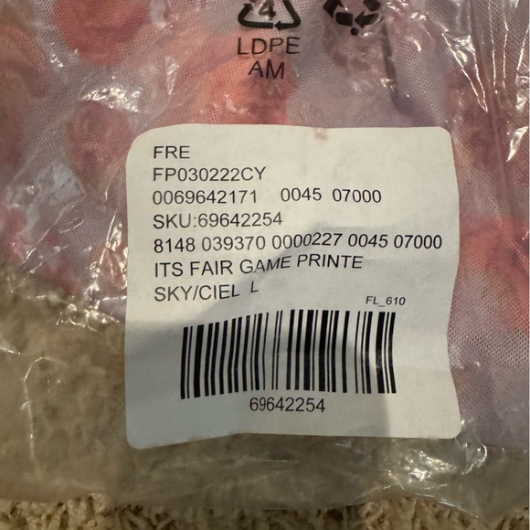 NWT Free People Semi Sheer Top Turtleneck Floral Sexy! Purple Pink Soft Rare - Picture 8 of 8